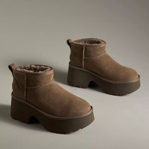 Anthropologie UGG® Classic Ultra Mini New Heights Boots Hickory size 8